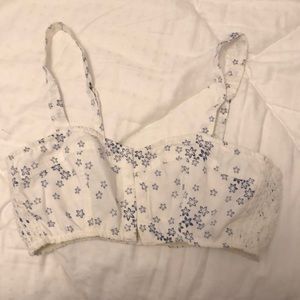 Hollister navy and white bralette/croptop